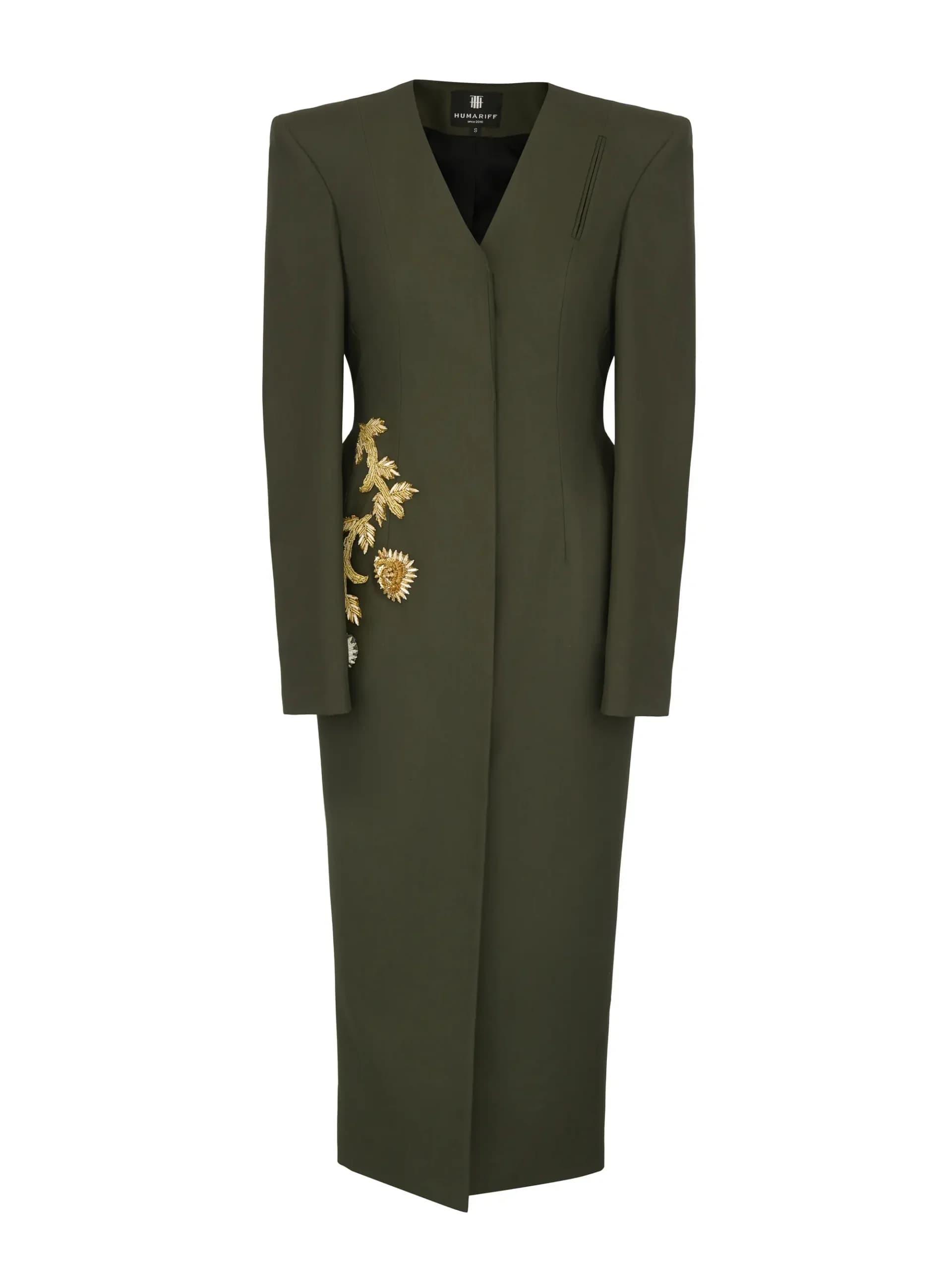 Humariff Силуэтное платье-пиджак Hacku с вышивкой — Living Motion Collection