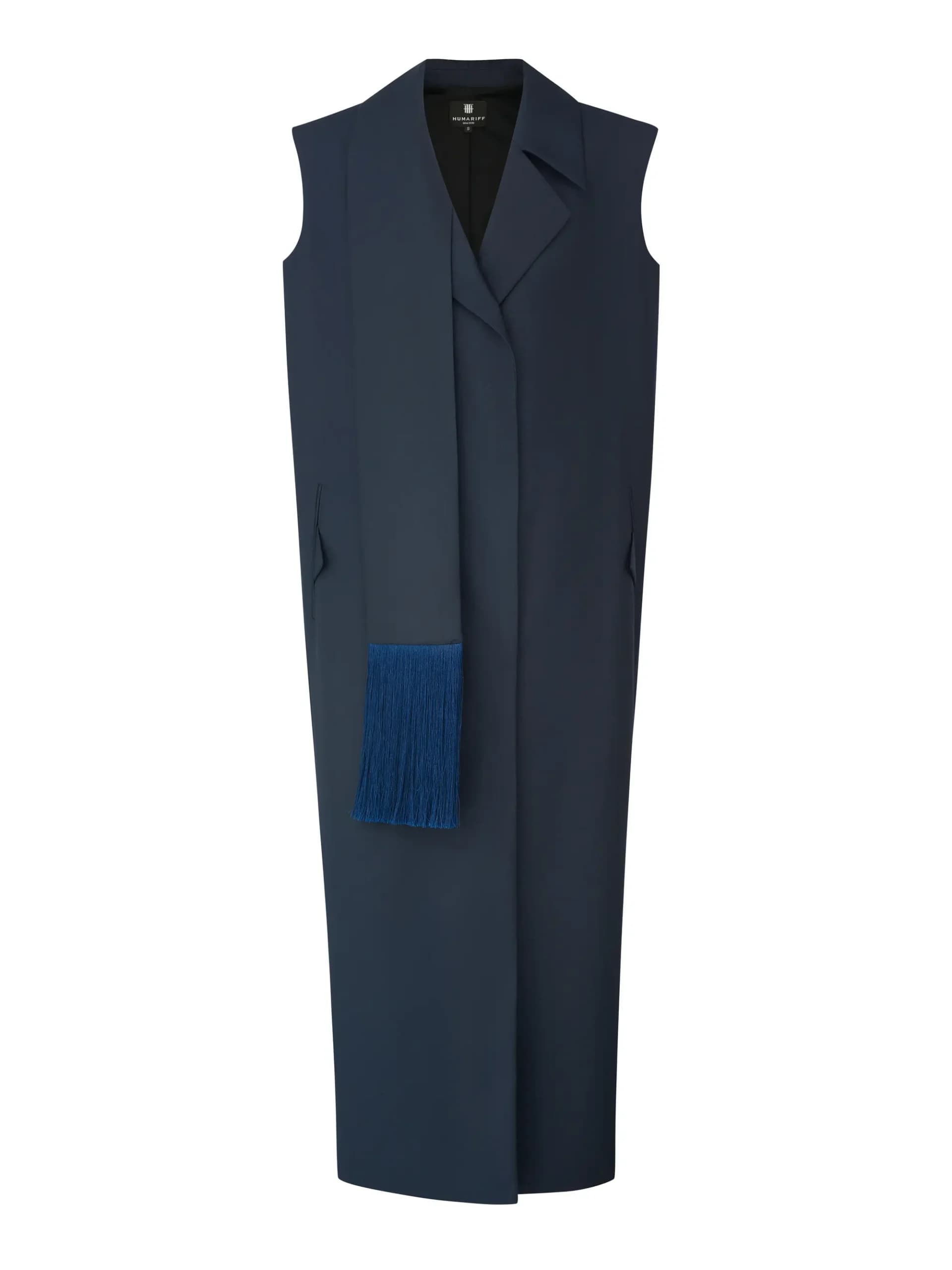 Жилет макси с акцентной шалью — HUMARIFF