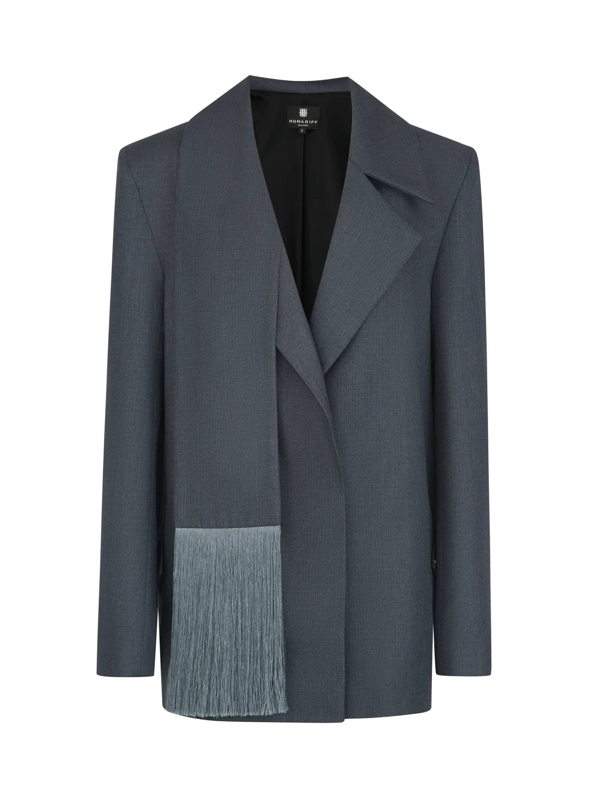 Жилет макси с акцентной шалью