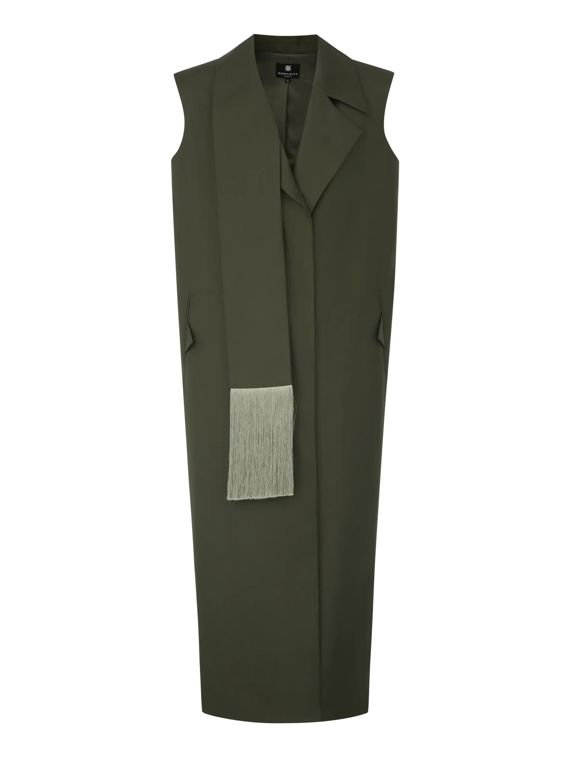 Жилет макси с акцентной шалью