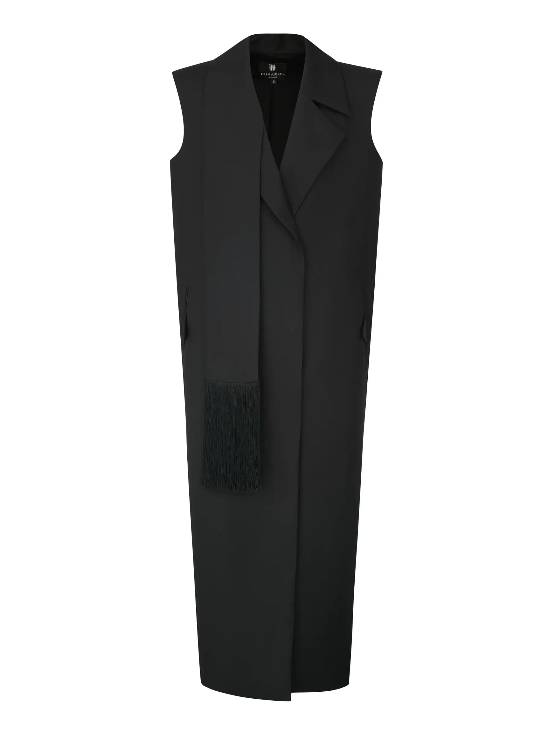 Жилет макси с акцентной шалью